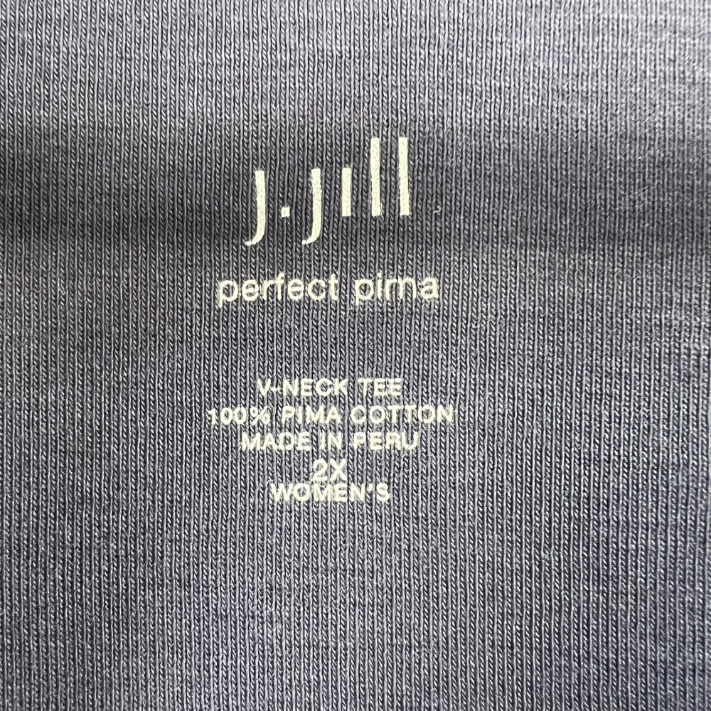 NWT  J.Jill Perfect Pima V-Neck Tee Women's 2x Blue Short Sleeve New - Picture 4 of 7
